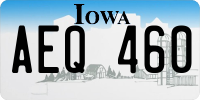 IA license plate AEQ460