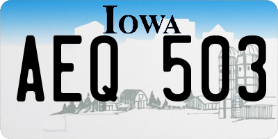 IA license plate AEQ503