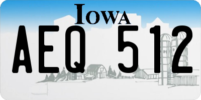 IA license plate AEQ512