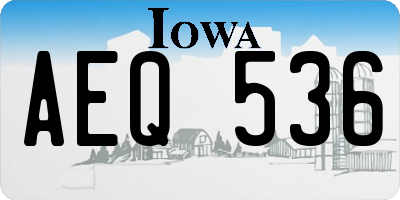 IA license plate AEQ536