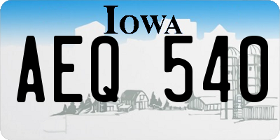 IA license plate AEQ540