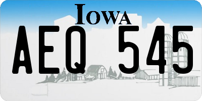 IA license plate AEQ545
