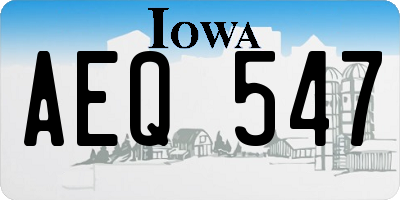 IA license plate AEQ547