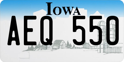 IA license plate AEQ550