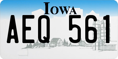 IA license plate AEQ561