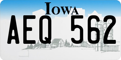 IA license plate AEQ562