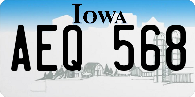 IA license plate AEQ568