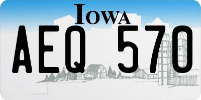 IA license plate AEQ570