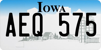 IA license plate AEQ575