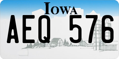 IA license plate AEQ576