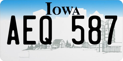 IA license plate AEQ587