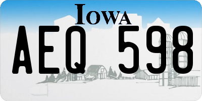 IA license plate AEQ598