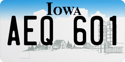 IA license plate AEQ601