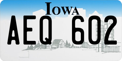 IA license plate AEQ602