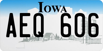 IA license plate AEQ606