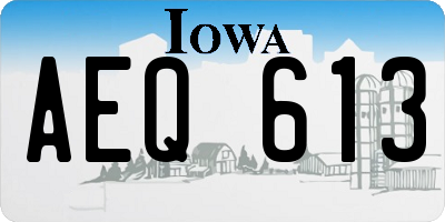 IA license plate AEQ613