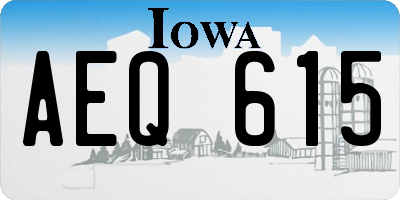 IA license plate AEQ615