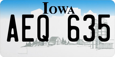 IA license plate AEQ635