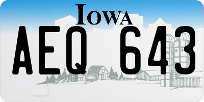 IA license plate AEQ643