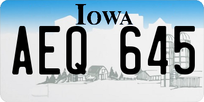 IA license plate AEQ645