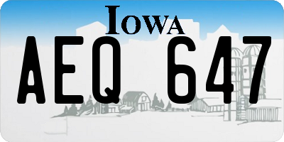 IA license plate AEQ647