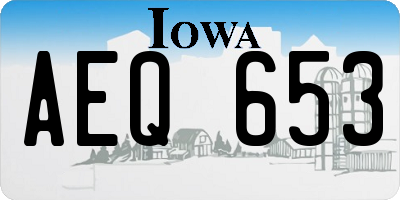 IA license plate AEQ653