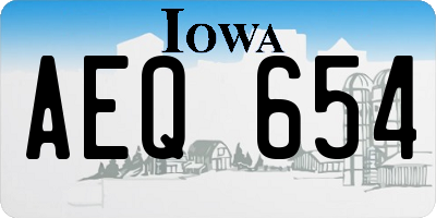 IA license plate AEQ654