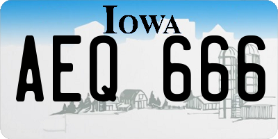 IA license plate AEQ666