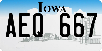 IA license plate AEQ667