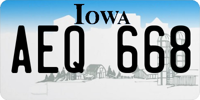 IA license plate AEQ668