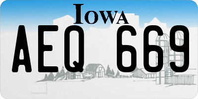 IA license plate AEQ669