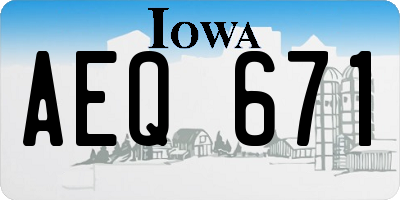 IA license plate AEQ671