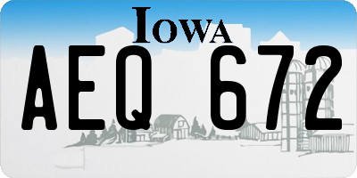 IA license plate AEQ672