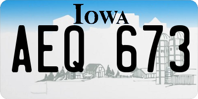IA license plate AEQ673