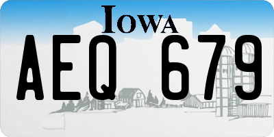 IA license plate AEQ679