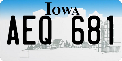 IA license plate AEQ681