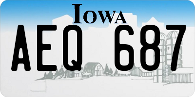 IA license plate AEQ687