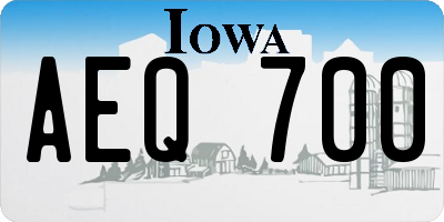 IA license plate AEQ700