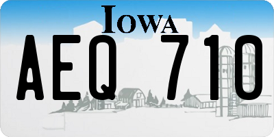 IA license plate AEQ710