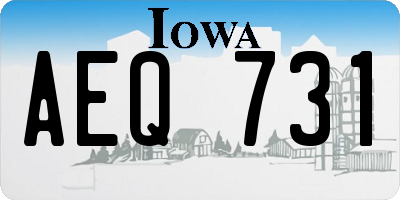 IA license plate AEQ731