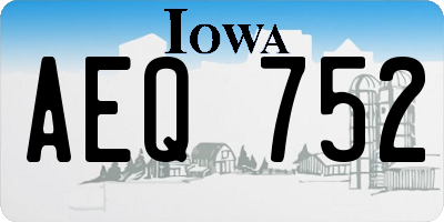 IA license plate AEQ752