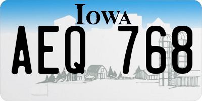 IA license plate AEQ768