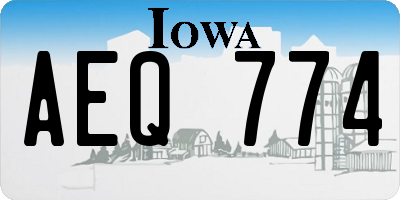 IA license plate AEQ774