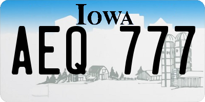 IA license plate AEQ777