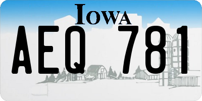 IA license plate AEQ781