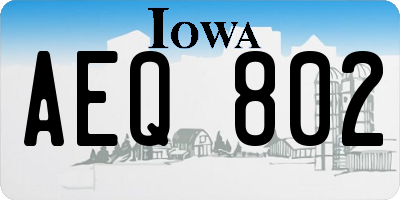 IA license plate AEQ802