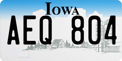 IA license plate AEQ804
