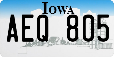 IA license plate AEQ805