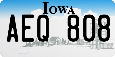 IA license plate AEQ808