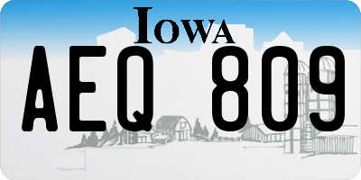 IA license plate AEQ809